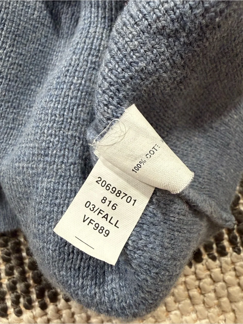 Men’s Vintage Y2K Gap Blue Striped Sleeve Knit Quarter Sleeve Zip Sweater Size M